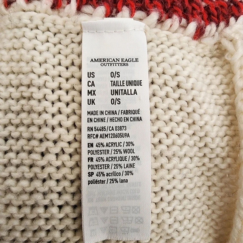 American Eagle Infinity Scarf Womens OS Cream Southwestern Boho Winter Cozy